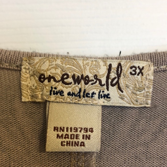 Size 3X One World long sleeve blouse - Picture 3 of 3